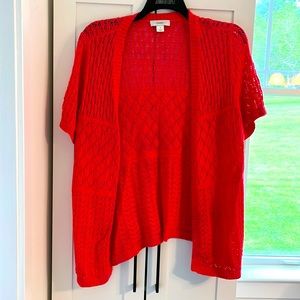 Like new coral short sleeved cardigan